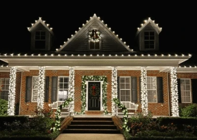 residential christmas lights front view